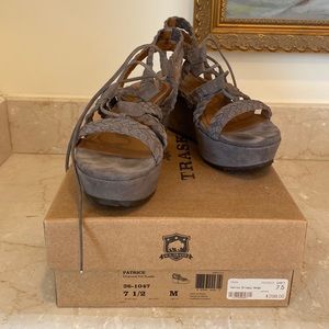 Trask gray suede wedge size 7.5